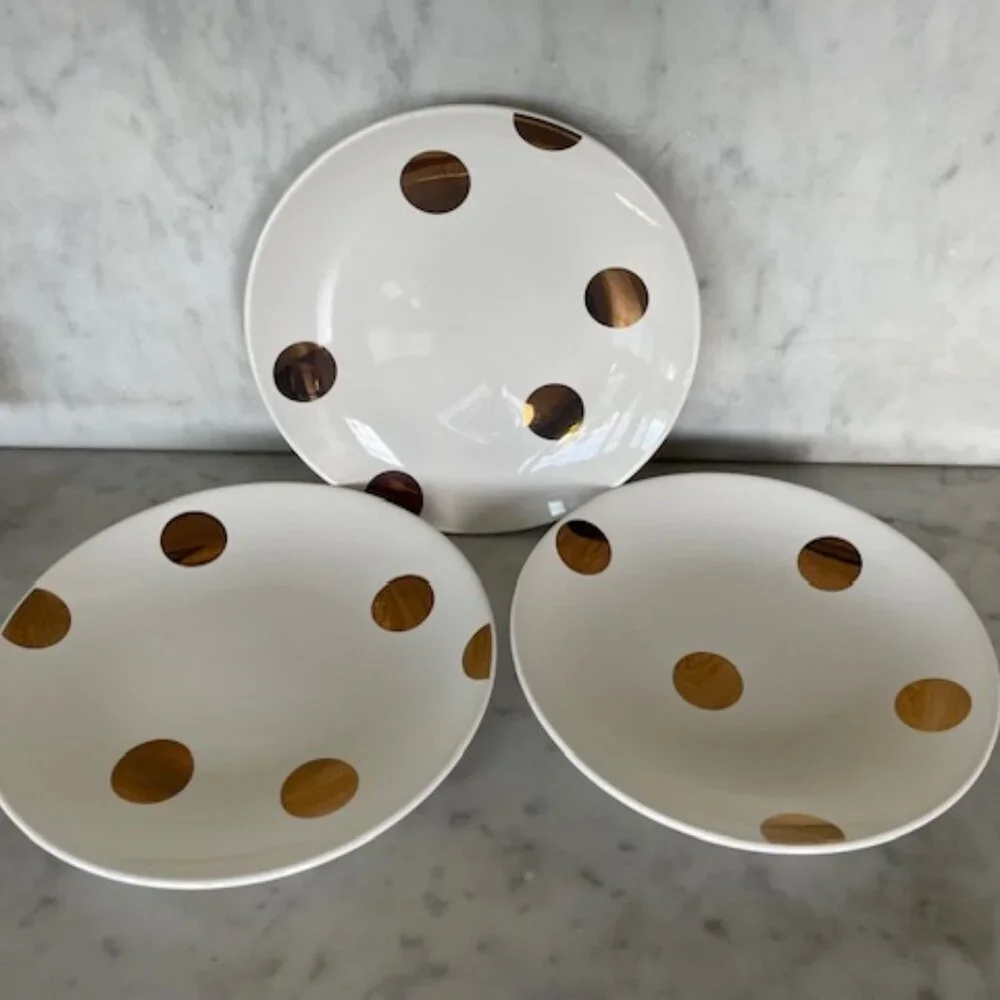 KATE SPADE Lenox All in Good Taste Deco Dot Gold Salad Plate 6